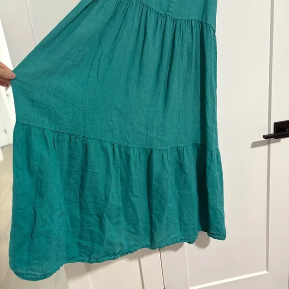 Luna Allegra Teal Sleeveless‎ Tiered Line Blend Maxi Dress Women's Size Medium - Picture 5 of 8